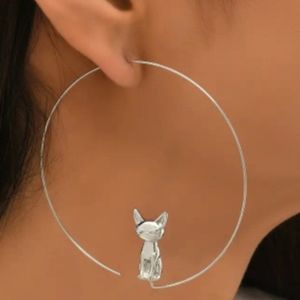NWOT Cutest ever Cat Large Hoop Earrings!